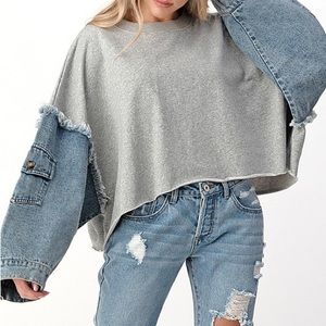 Remix Denim Crop pullover